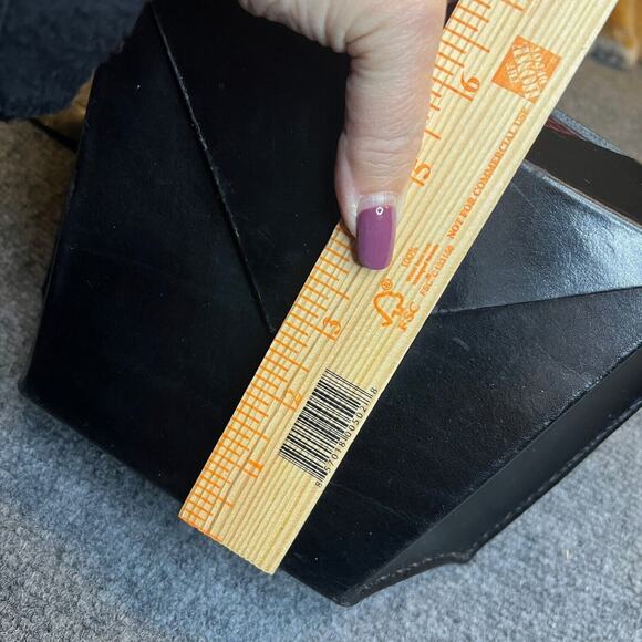 Leather Snakeskin Art Bag Black Geometrical Design Adjustable Handcrafted Rare - Picture 10 of 12